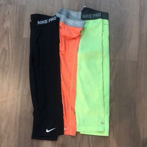 3 Pairs Nike Pro leggings